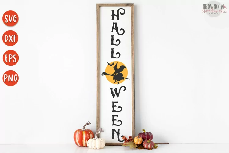 Halloween Witch Vertical Porch Sign SVG
