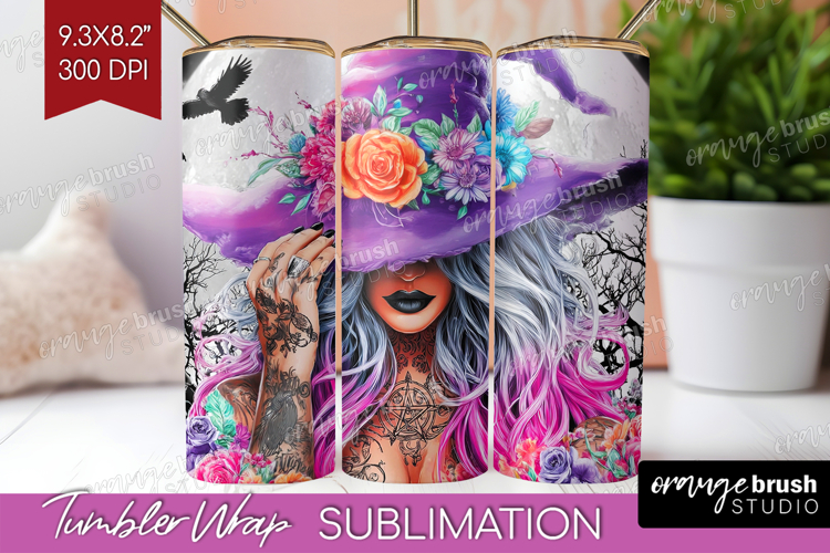 Witch Halloween Tumbler Wrap Spooky Season Tumbler PNG