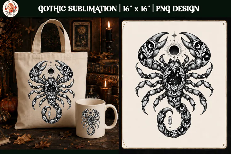 Scorpio Zodiac Sign Gothic Scorpion PNG, Celestial Zodiac