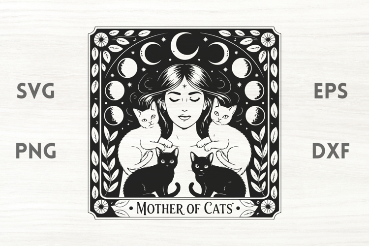 Witch and cats moon phases
