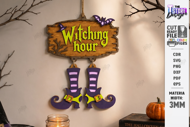 Witch Decor Laser Cut | Halloween Laser | Wall Decor | CNC