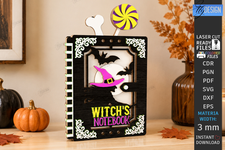 Witch Decor Laser Cut | Halloween Decor | Shelf Sitter | CNC