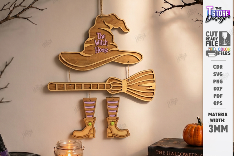 Witch Wall Decor Laser Cut | Halloween Laser | Witch Signs
