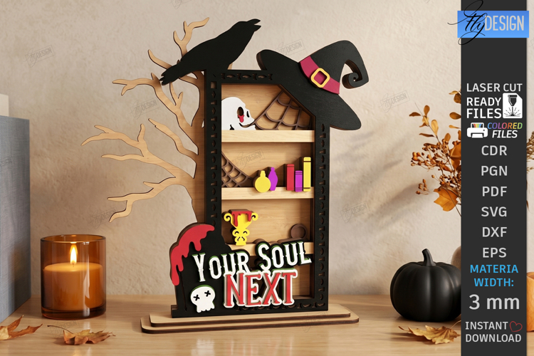 Witch Decor Laser Cut | Halloween Decor | Shelf Sitter | CNC