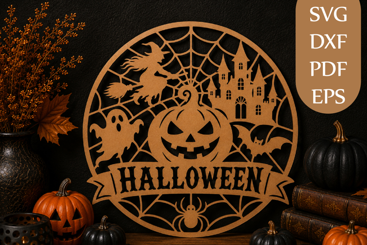 Witch Ghost Bat Pumpkin Laser Cut