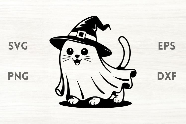 Witch Ghost Cat SVG