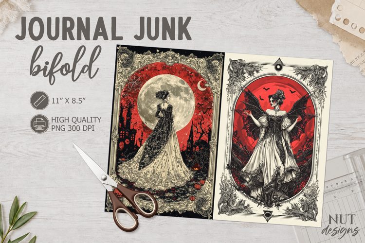 Gothic Halloween Lady Journal Creepy halloween journal