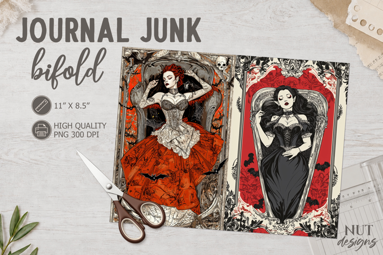 Gothic Vampire Journal Junk CreepyHalloween ephemera