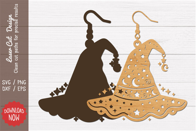 Witch Hat Earrings SVG example image 1
