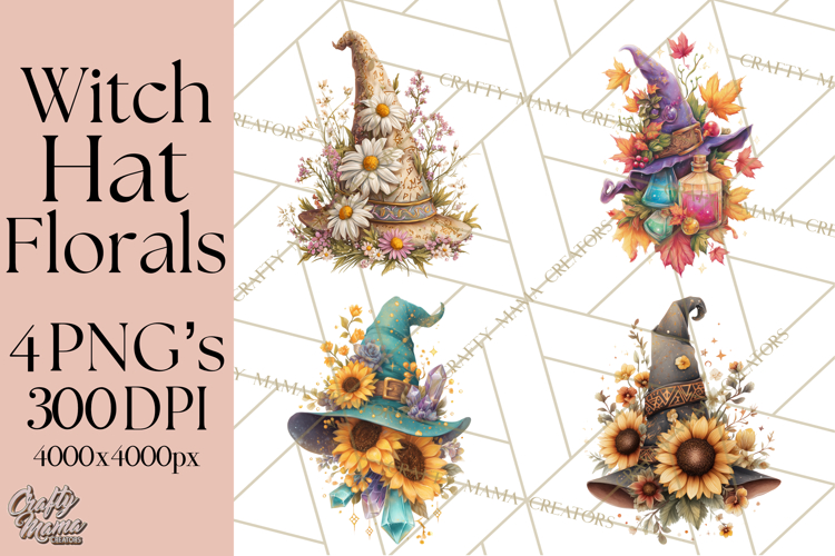 Witch Hat Floral Tattoo PNG Clipart Full Color Digital Art
