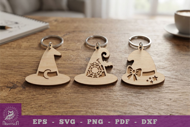 Witch Hat Lasercut Keychain Collection