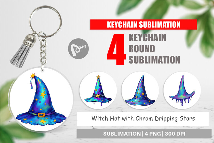 Keychain Chrome Star Witch Hat example image 1