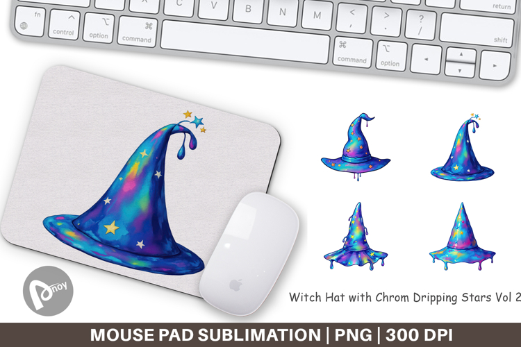 Mouse Pad Chrome Star Witch Hat