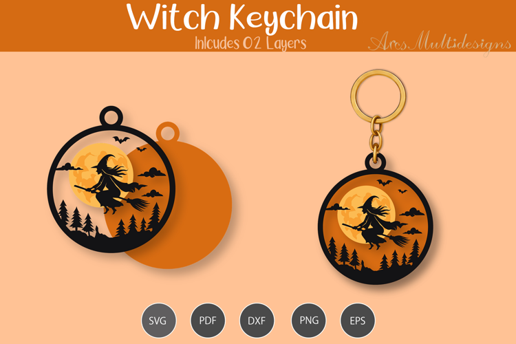 Witch keychain Layered SVG