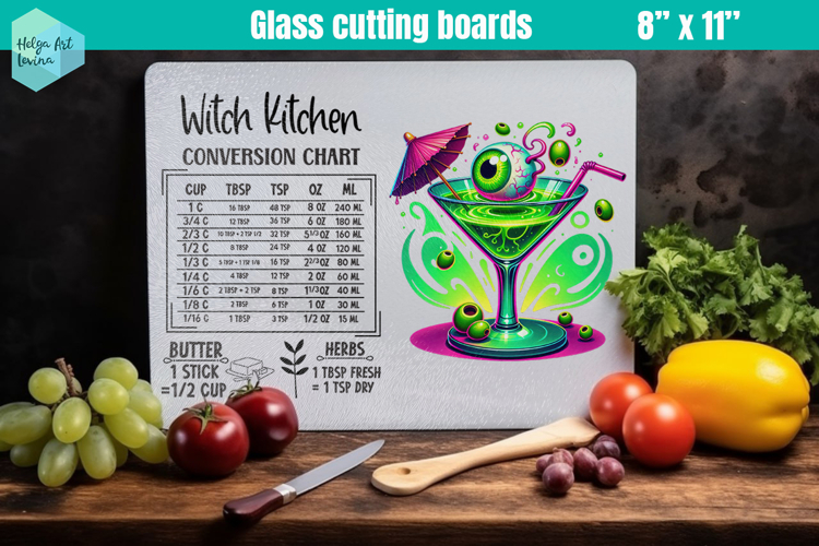 Halloween Glass Cutting Boards Kitchen
