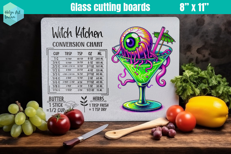 Halloween Glass Cutting Boards Kitchen