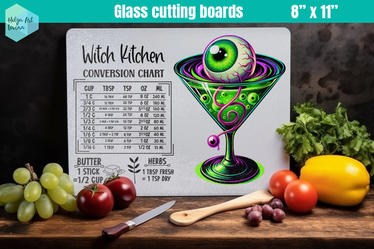 Halloween Glass Cutting Boards Kitchen
