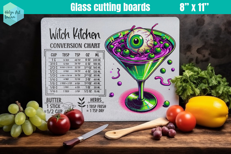 Halloween Glass Cutting Boards Kitchen