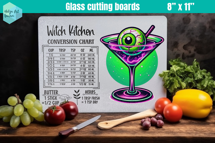 Halloween Glass Cutting Boards Kitchen