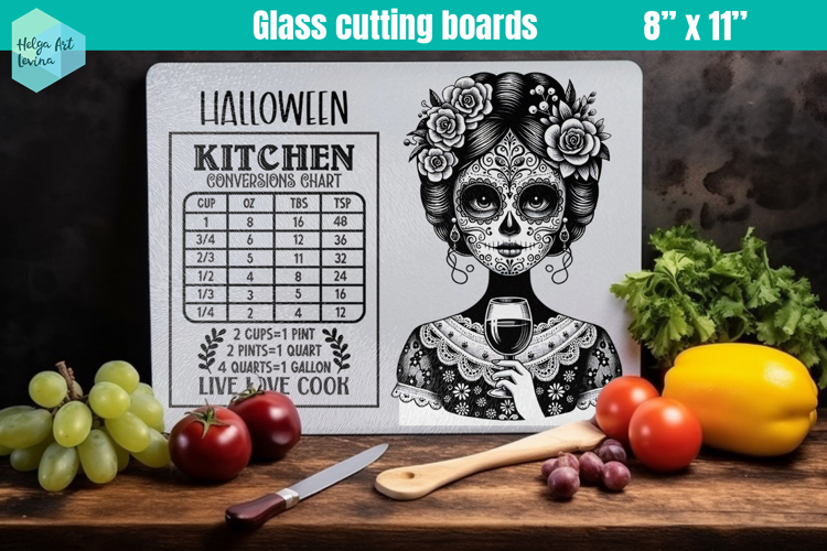 Halloween Glass Cutting Boards Kitchen
