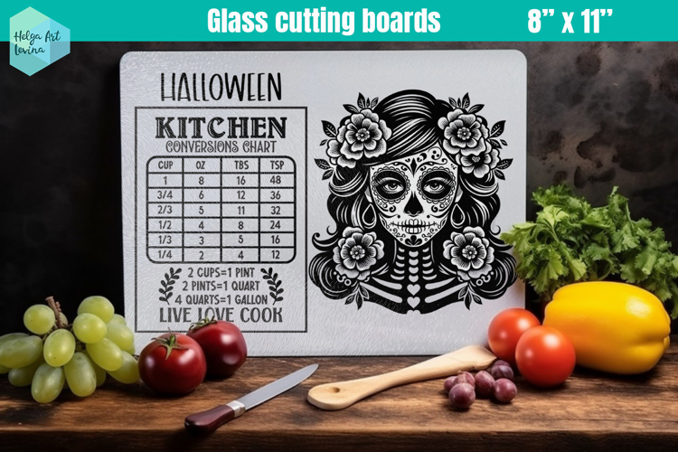 Halloween Glass Cutting Boards Kitchen