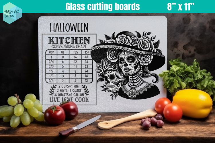 Halloween Glass Cutting Boards Kitchen