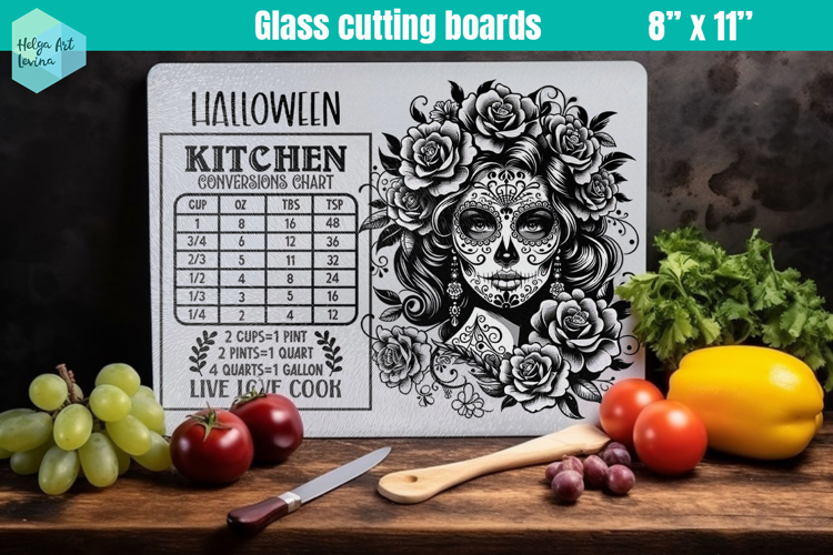 Halloween Glass Cutting Boards Kitchen