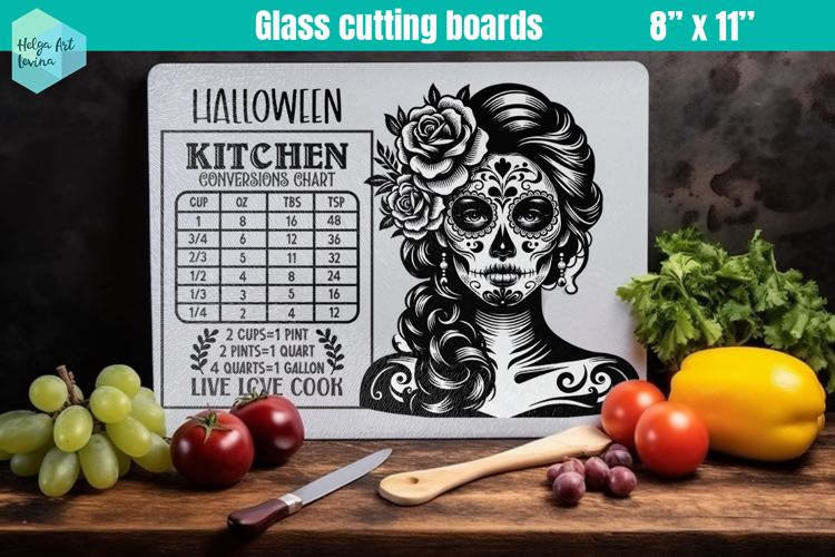 Halloween Glass Cutting Boards Kitchen