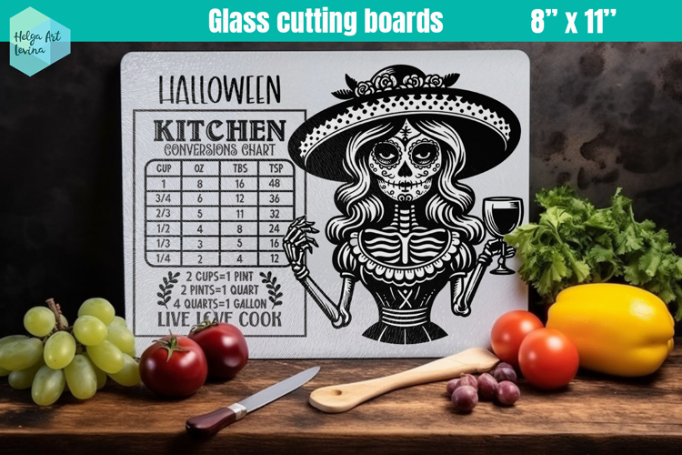 Halloween Glass Cutting Boards Kitchen