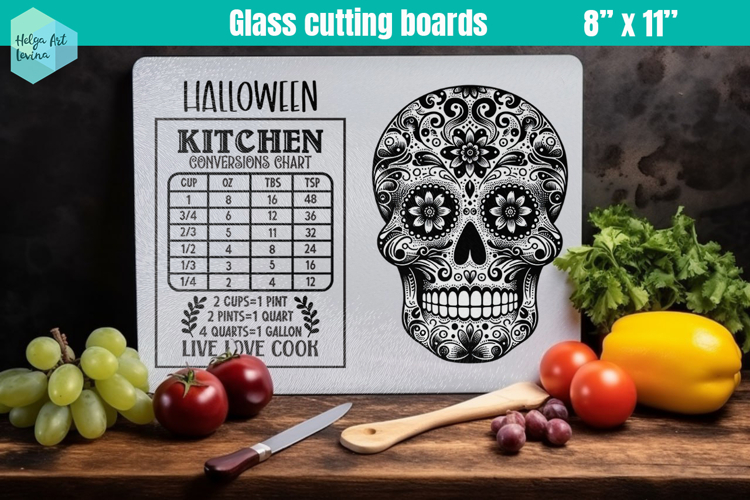 Halloween Glass Cutting Boards Kitchen