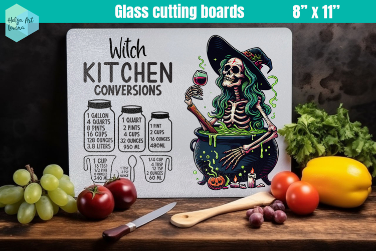 Halloween Glass Cutting Boards Kitchen