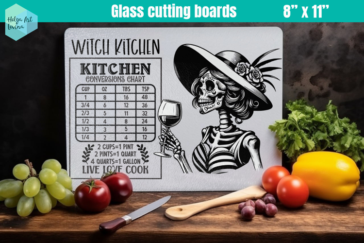 Halloween Glass Cutting Boards Kitchen