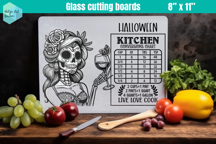 Halloween Glass Cutting Boards Kitchen
