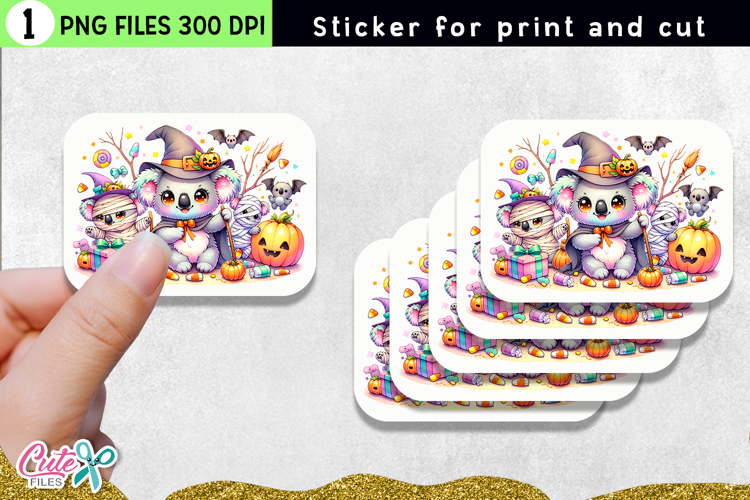 Witch Koala Sticker | Printable PNG for Cut Crafts