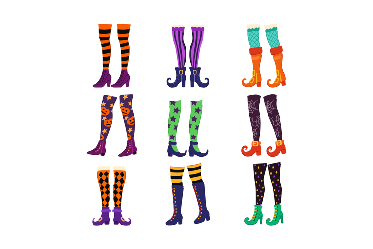 witch legs set cartoon