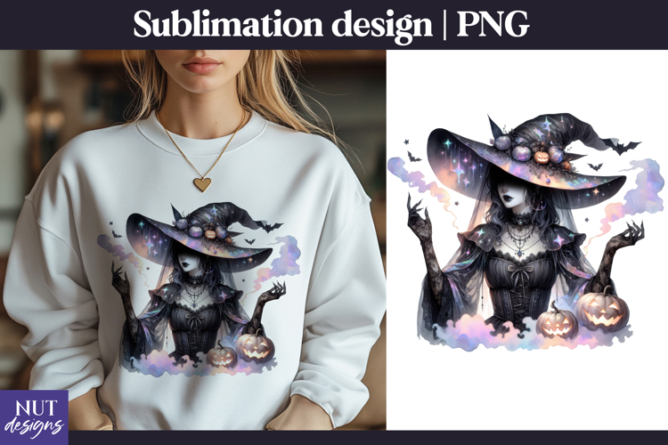 Mystical Witch Halloween tshirt design Halloween sublimation