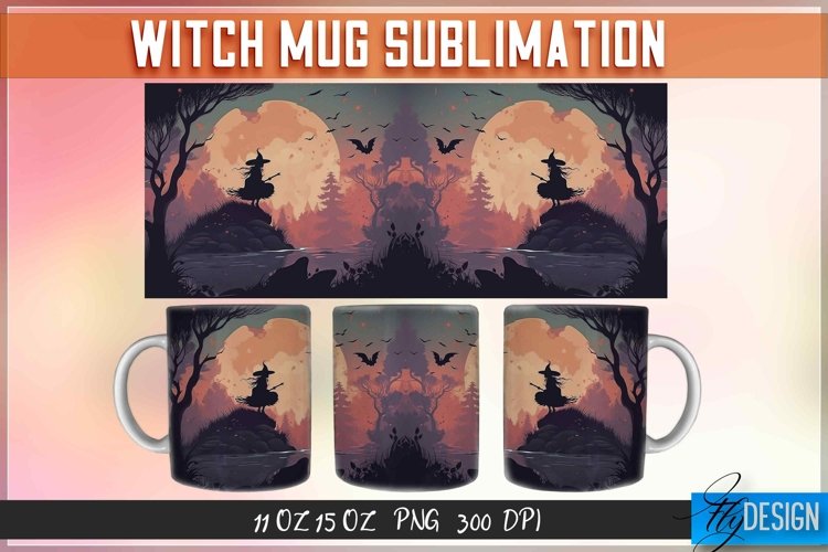 Witch Mug Sublimation | 11Oz 15Oz Halloween Witch Mug Design