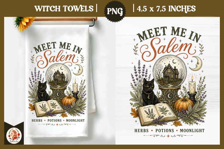 Witch Herb Kitchen. Vintage botanical witch design
