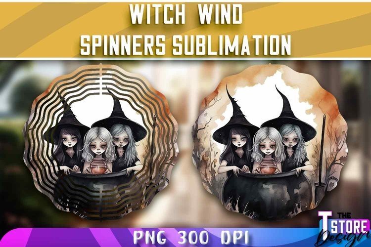 Witch Wind Spinners Sublimation | PNG Design | Witch PNG