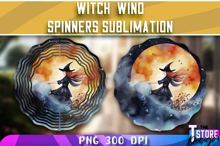 Witch Wind Spinners Sublimation | PNG Design | Witch PNG