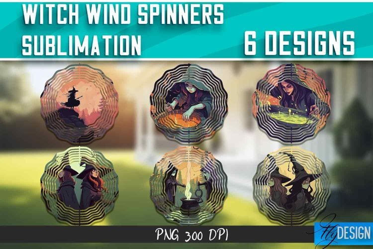 Witch Wind Spinners Sublimation Bundle| Halloween PNG v.1