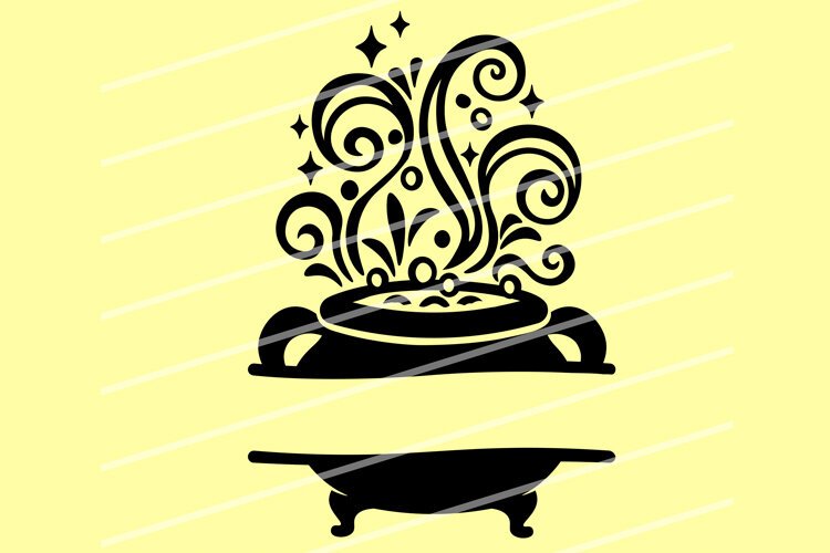 Magic Witch's Brew Split Cauldron SVG | Halloween Monogram example image 1
