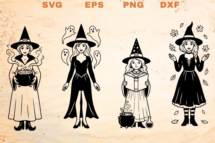 Elegant Witches SVG example image 1