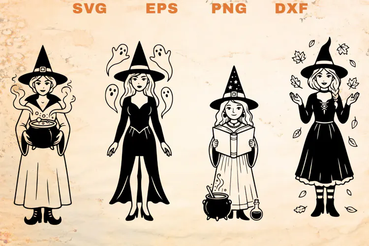 Elegant Witches SVG