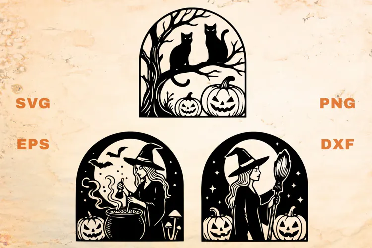 Witchy Halloween SVG Scenes