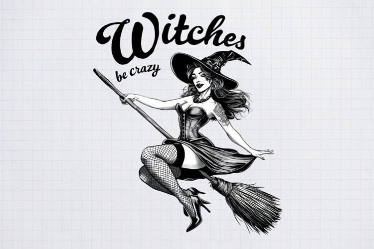 Vintage Pin-up Girls Halloween, Halloween Sublimation example image 1