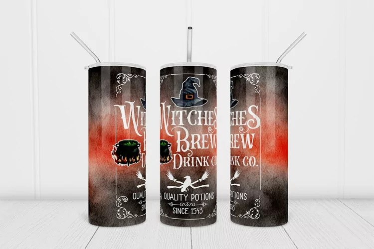 20oz Halloween Tumbler Witches Brew Sublimation Witchy Wrap