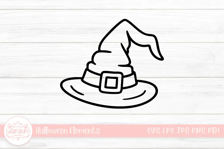 witches hat doodle halloween element