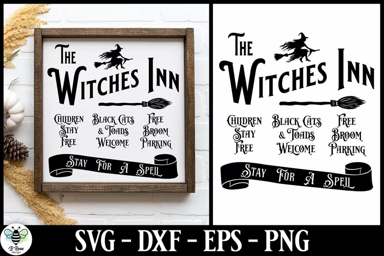 The Witches Inn SVG | Vintage Halloween Sign Cut File