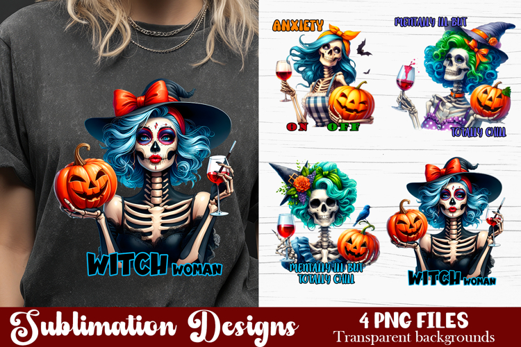 Witch housewives, Funny Skeleton Witch PNG